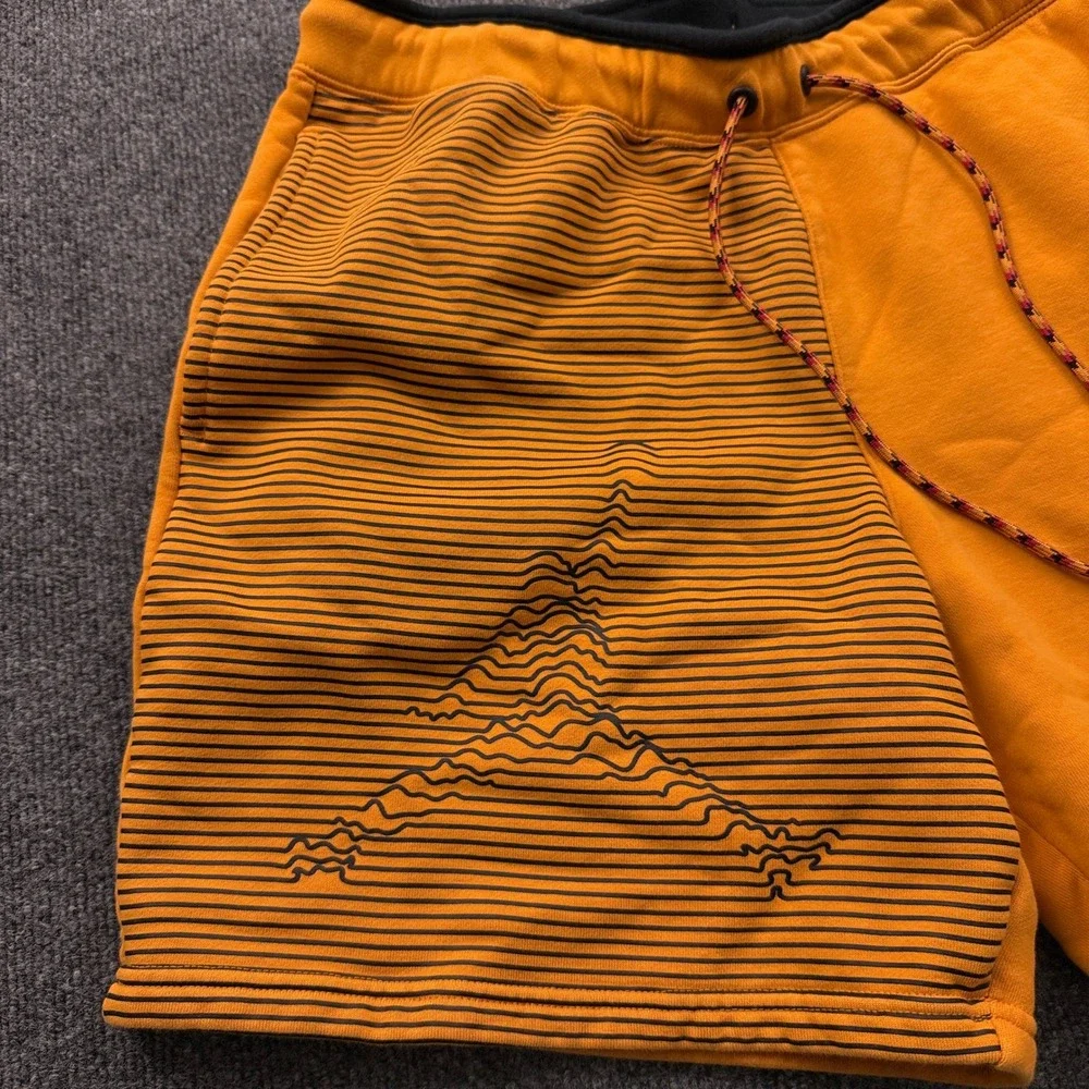 Jordan Fleece Shorts Mens Large Orange DJ0186-738 Jumpman Graphic Striped
